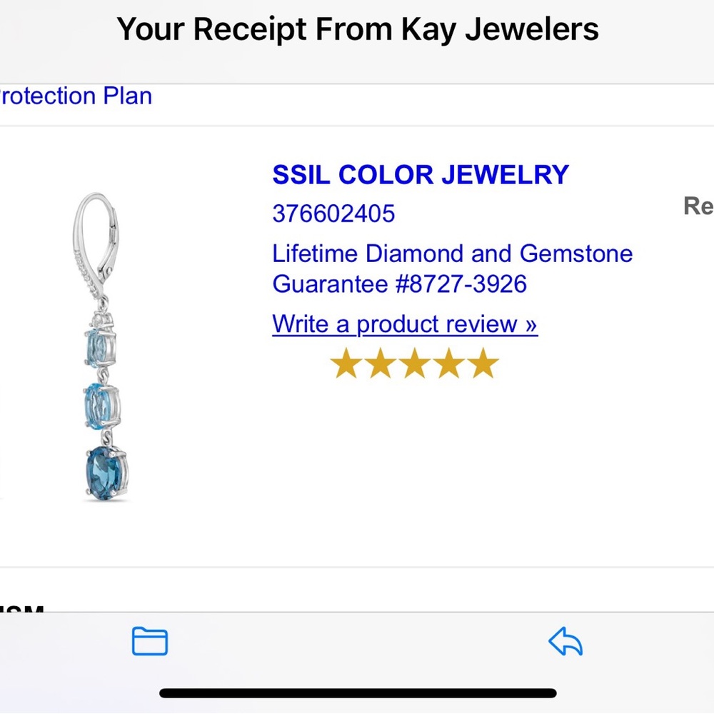Kay Jewelers Sapphire & Topaz Sterling Silver Jewelry Set - Picture 6 of 7